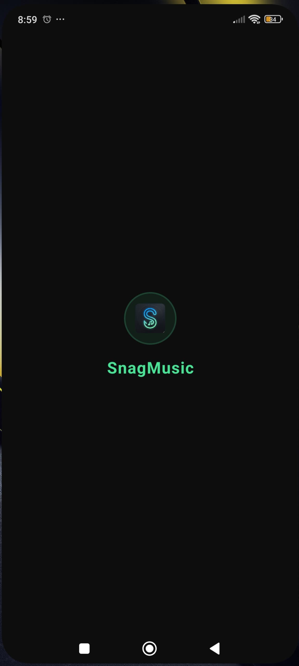 Captura del proyecto SnagMusic